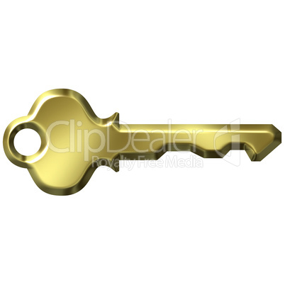 3D Golden Modern Key