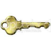 3D Golden Modern Key