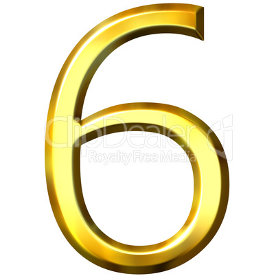 3d golden number 6