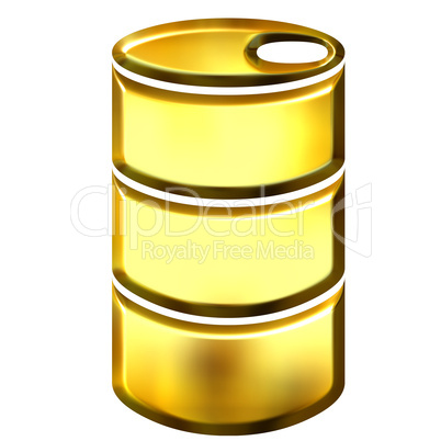 3D Golden Oil Drum