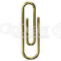 3D Golden Paper Clip