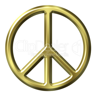 3D Golden Peace Symbol
