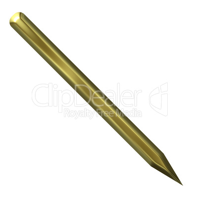 3d golden pencil silhouette