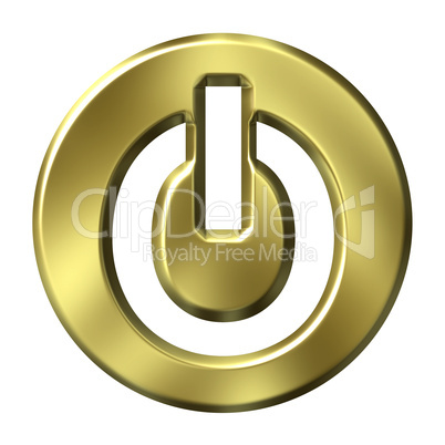 3D Golden Power Button