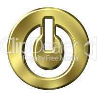 3D Golden Power Button