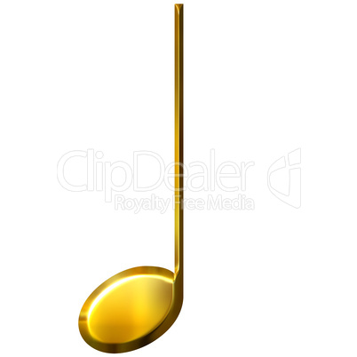 3D Golden Quarter Note