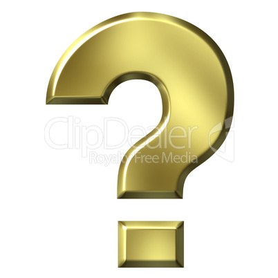 3D Golden Question Mark