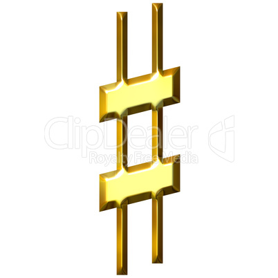 3D Golden Sharp Symbol