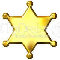 3D Golden Sheriff's Badge
