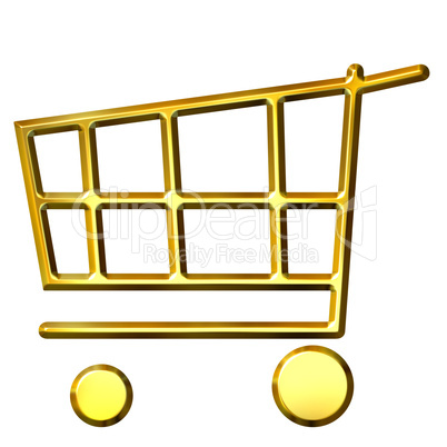 3D Golden Shopping Cart