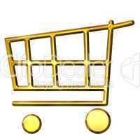 3D Golden Shopping Cart