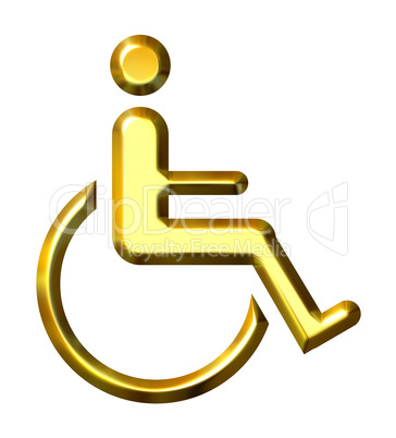 3D Golden Special Needs Symbol