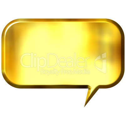 3D Golden Speech Bubble