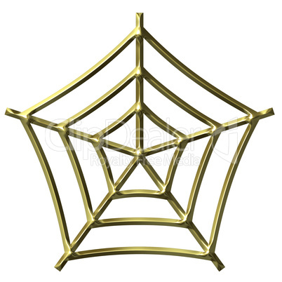 3D Golden Spider Web