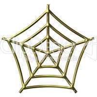 3D Golden Spider Web