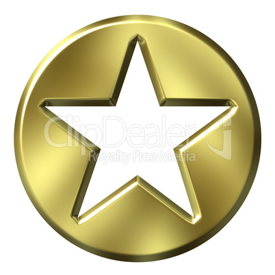 3D Golden Star Badge