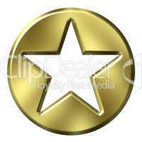 3D Golden Star Badge