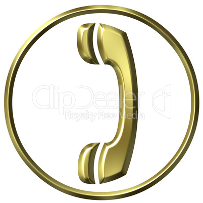 3D Golden Telephone Sign