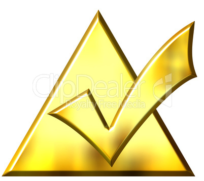 3D Golden Ticked Triangle