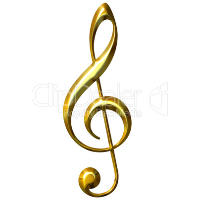 3D Golden Treble Clef