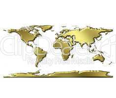 3D Golden World Map