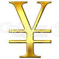 3D Golden Yen Symbol