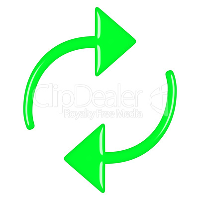 3D Green Circular Arrows