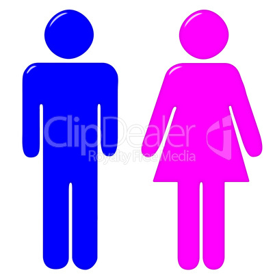 3D Male and Female Silhouettes