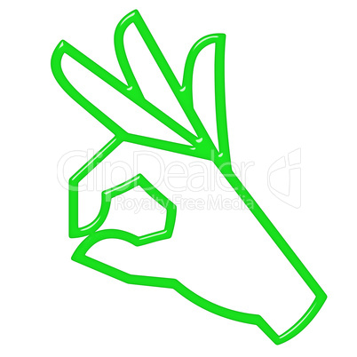 3D OK Hand Sign