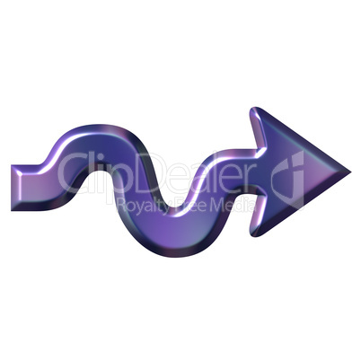 3D Purple Wavy Arrow