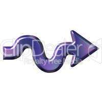 3D Purple Wavy Arrow
