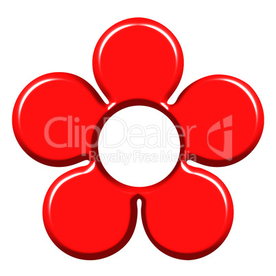 3D Red Flower