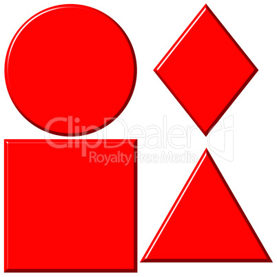 3D Red Shapes