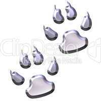 3D Silver Animal Foot Prints