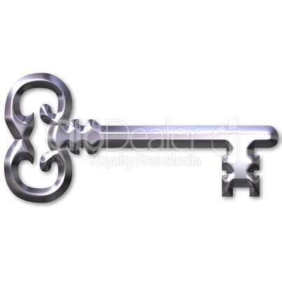 3D Silver Antique Key