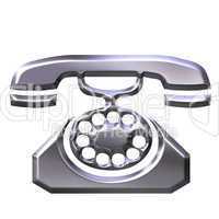 3D Silver Antique Telephone