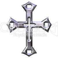 3D Silver Artistic Cross
