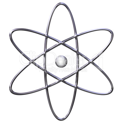 3D Silver Atom Symbol
