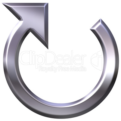 3D Silver Circular Arrow