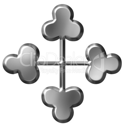 3D Silver Cross Ornament