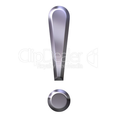 3D Silver Exclamation Mark