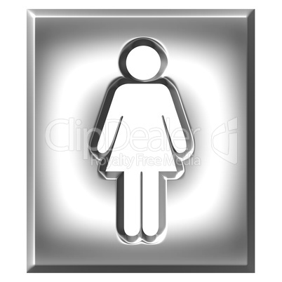 3D Silver Female Sign