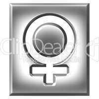 3D Silver Female Symbol Sign
