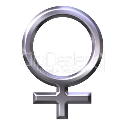 3D Silver Female Symbol