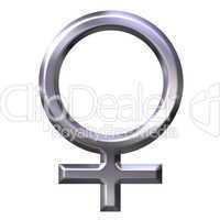 3D Silver Female Symbol