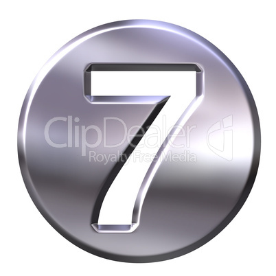 3D Silver Framed Number 7