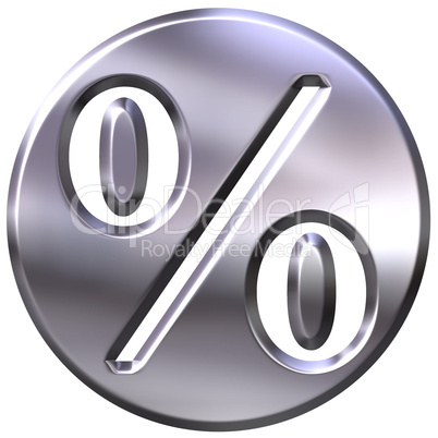 3D Silver Framed Percentage Symbol
