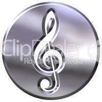 3D Silver Framed Treble Clef