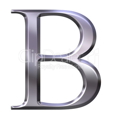 3D Silver Greek Letter Beta