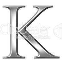 3D Silver Greek Letter Kappa